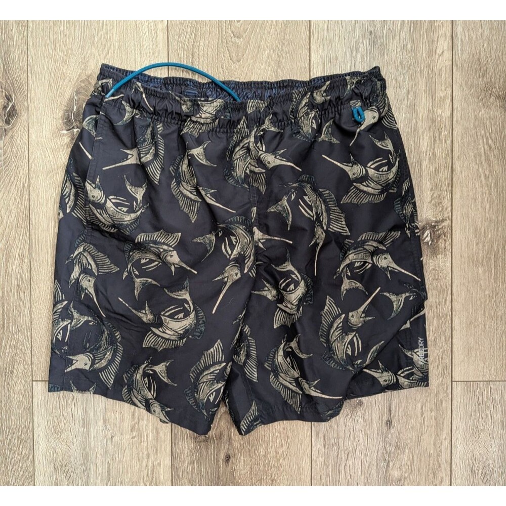 Eddie Bauer Free Dry Swim Trunks Medium Black Lined Swordfish